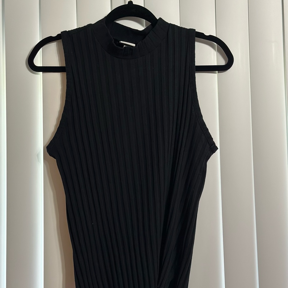 a new day Black Ribbed Tank Top